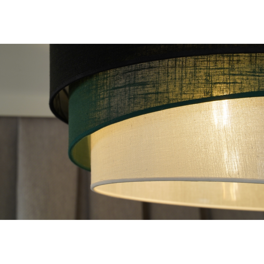 Duolla - Bevestigde hanglamp TRIO 1xE27/15W/230V zwart/groen/wit