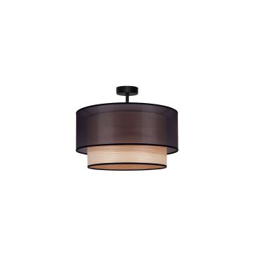 Duolla - Bevestigde hanglamp WOOD BOHO 1xE27/15W/230V zwart/beige