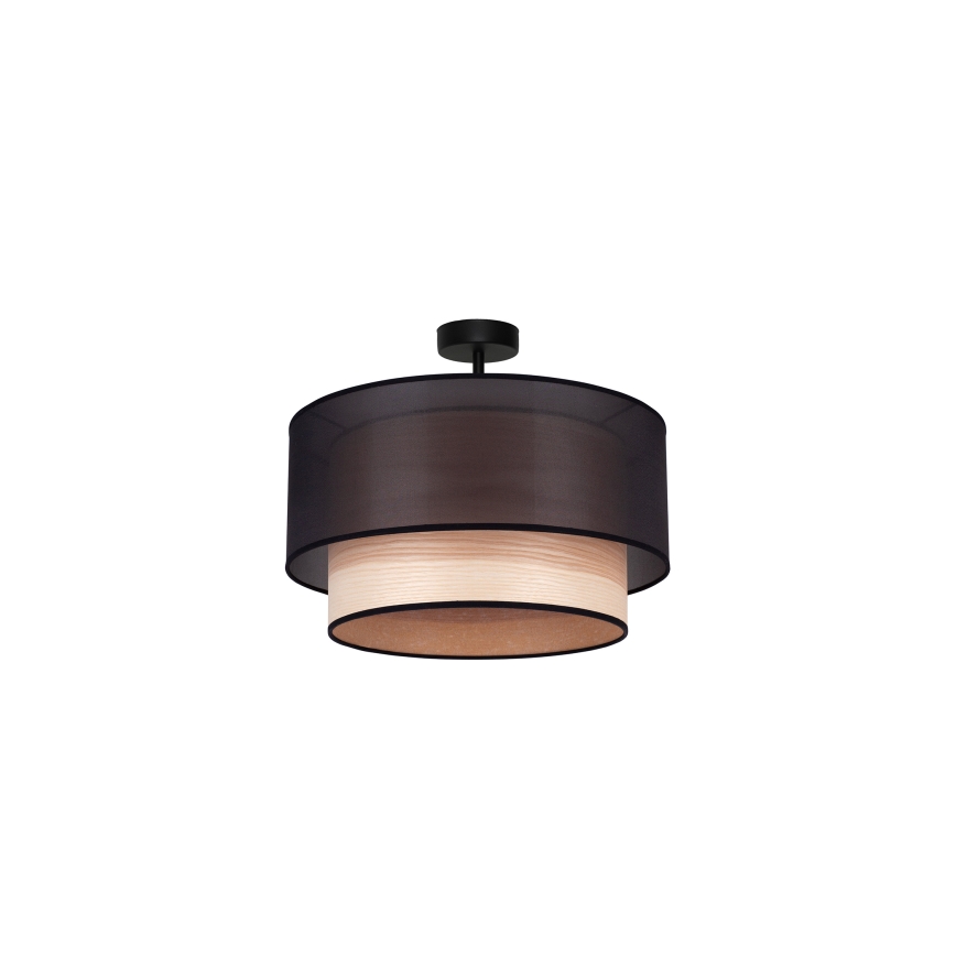 Duolla - Bevestigde hanglamp WOOD BOHO 1xE27/15W/230V zwart/beige