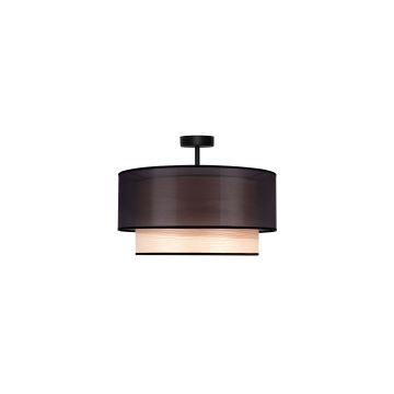 Duolla - Bevestigde hanglamp WOOD BOHO 1xE27/15W/230V zwart/beige