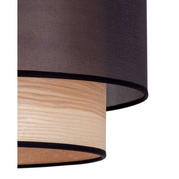 Duolla - Bevestigde hanglamp WOOD BOHO 1xE27/15W/230V zwart/beige