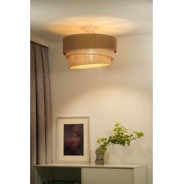 Duolla - Bevestigde hanglamp YUTE TRIO 3xE27/15W/230V diameter 60 cm bruin/grijs/beige