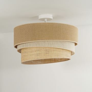 Duolla - Bevestigde hanglamp YUTE TRIO 3xE27/15W/230V diameter 60 cm bruin/grijs/beige