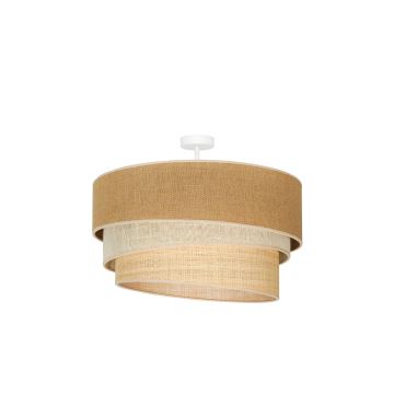 Duolla - Bevestigde hanglamp YUTE TRIO 3xE27/15W/230V diameter 60 cm bruin/grijs/beige