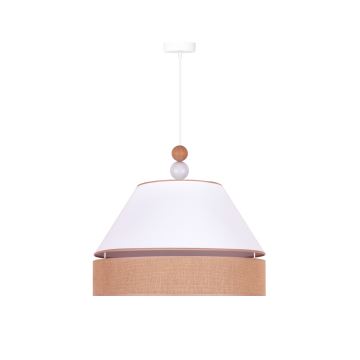 Duolla - Hanglamp aan een koord AVIGNON 1xE27/15W/230V diameter 50 cm wit/bruin