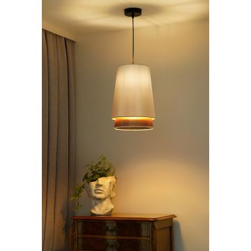 Duolla - Hanglamp aan een koord BELL SHINY 1xE27/15W/230V wit/koper