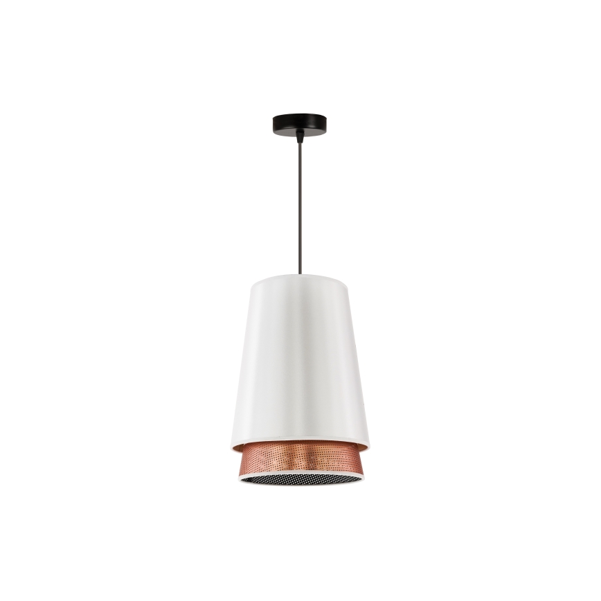 Duolla - Hanglamp aan een koord BELL SHINY 1xE27/15W/230V wit/koper