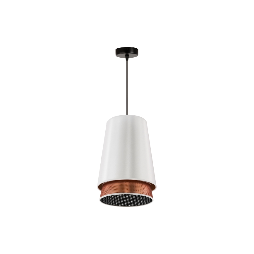 Duolla - Hanglamp aan een koord BELL SHINY 1xE27/15W/230V wit/koper