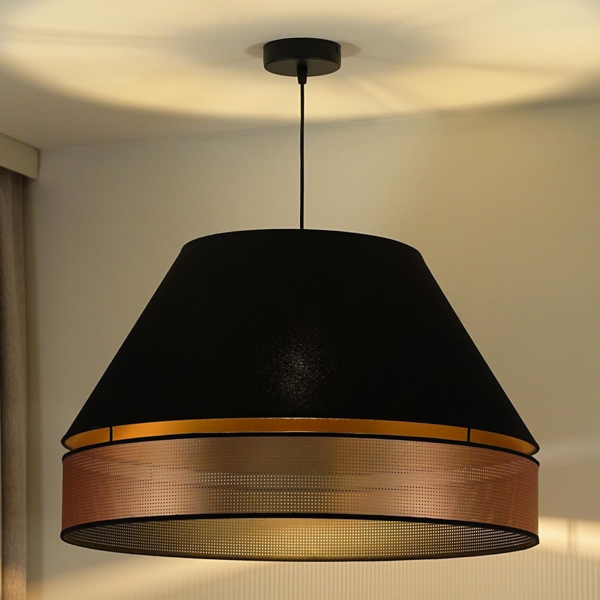 Duolla - Hanglamp aan een koord COPPER SHINY 1xE27/15W/230V zwart/koper