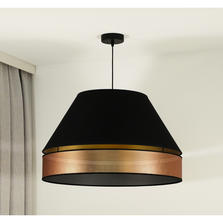 Duolla - Hanglamp aan een koord COPPER SHINY 1xE27/15W/230V zwart/koper