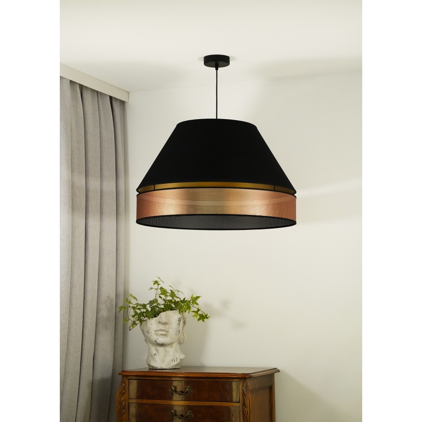 Duolla - Hanglamp aan een koord COPPER SHINY 1xE27/15W/230V zwart/koper