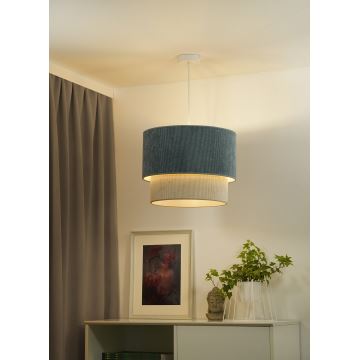 Duolla - Hanglamp aan een koord CORDUROY 1xE27/15W/230V blauw/beige