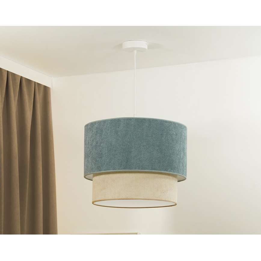 Duolla - Hanglamp aan een koord CORDUROY 1xE27/15W/230V blauw/beige