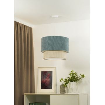 Duolla - Hanglamp aan een koord CORDUROY 1xE27/15W/230V blauw/beige