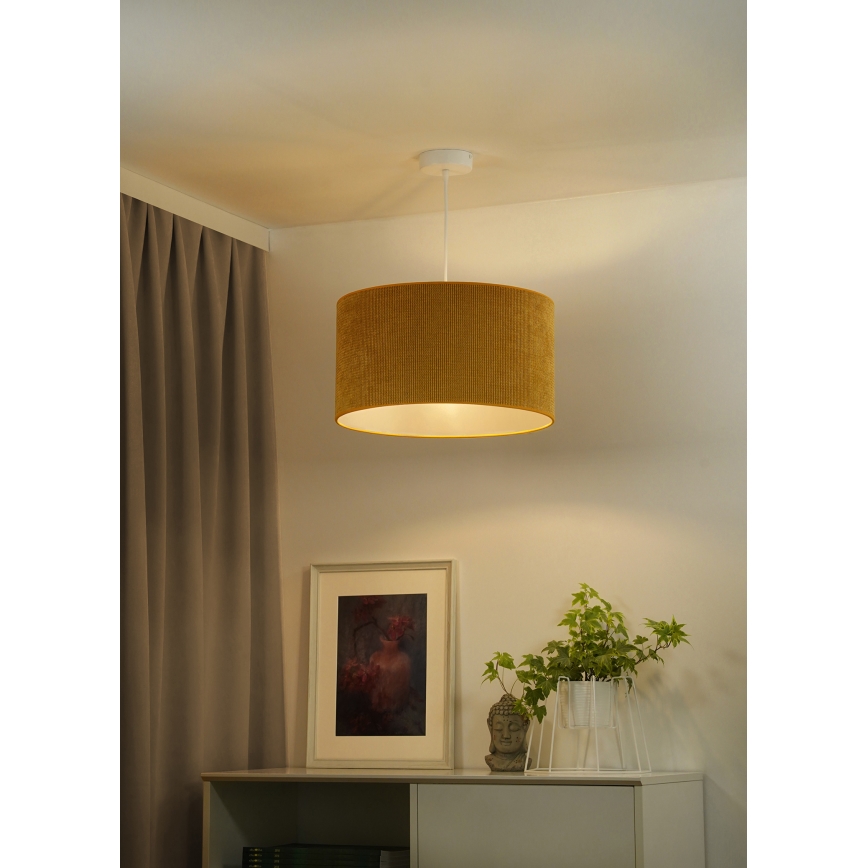 Duolla - Hanglamp aan een koord CORDUROY 1xE27/15W/230V geel