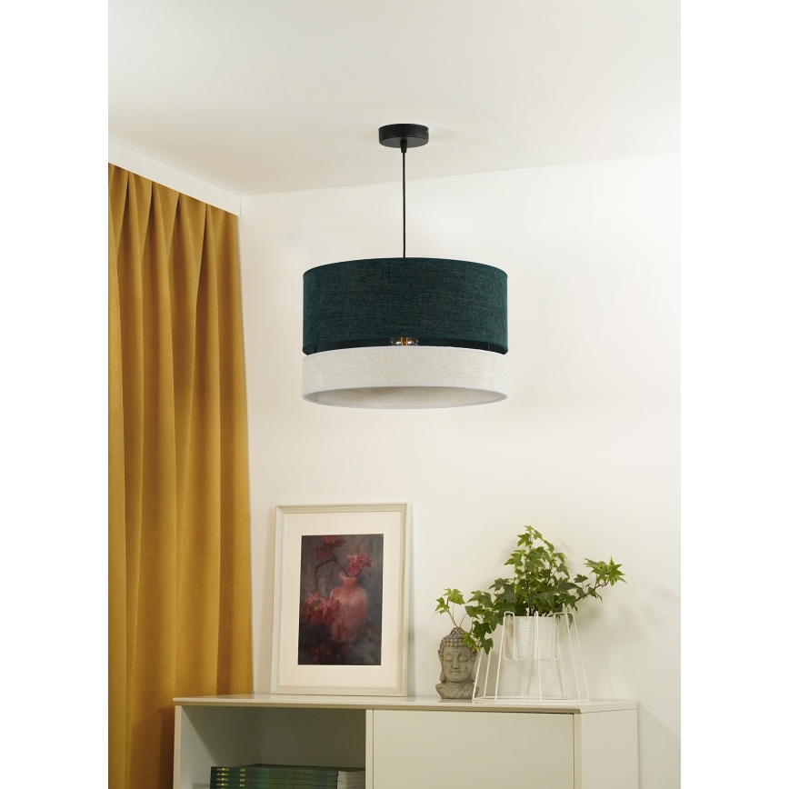 Duolla - Hanglamp aan een koord DOUBLE 1xE27/15W/230V groen/grijs