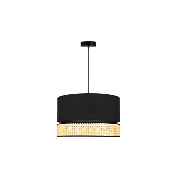 Duolla - Hanglamp aan een koord DOUBLE RATTAN 1xE27/15W/230V zwart/beige