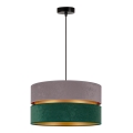 Duolla - Hanglamp aan een koord DUO 1xE27/15W/230V grijs/groen/gouden