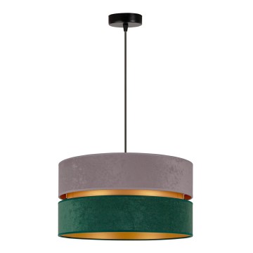 Duolla - Hanglamp aan een koord DUO 1xE27/15W/230V grijs/groen/gouden