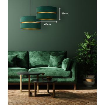 Duolla - Hanglamp aan een koord DUO 1xE27/15W/230V groen/goud