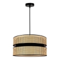 Duolla - Hanglamp aan een koord DUO 1xE27/15W/230V rotan/zwart