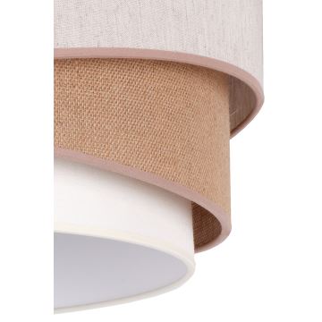 Duolla - Hanglamp aan een koord KOBO 1xE27/15W/230V beige/bruin/wit