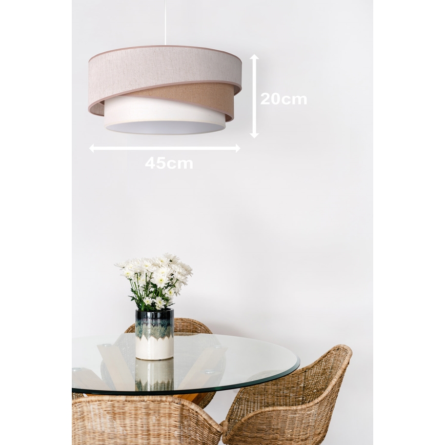 Duolla - Hanglamp aan een koord KOBO 1xE27/15W/230V beige/bruin/wit