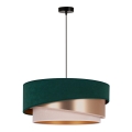 Duolla - Hanglamp aan een koord KOBO 1xE27/15W/230V groen/rose goud/crème