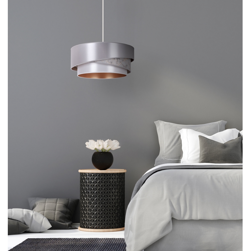 Duolla - Hanglamp aan een koord KOBO 1xE27/15W/230V zilver/goud