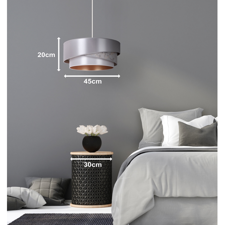 Duolla - Hanglamp aan een koord KOBO 1xE27/15W/230V zilver/goud