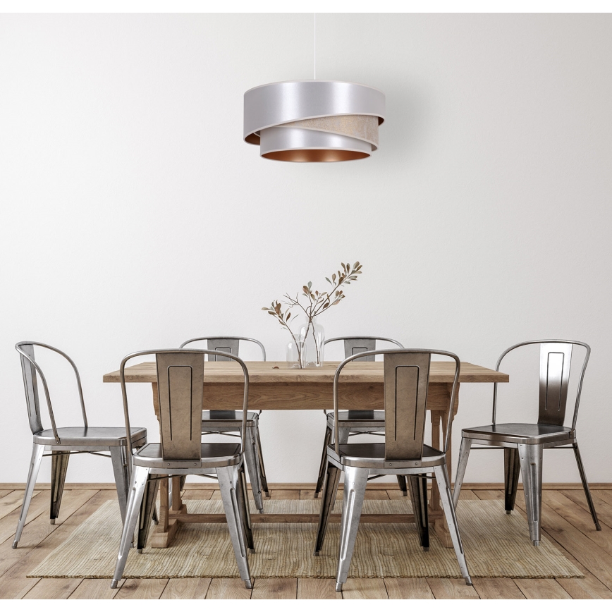 Duolla - Hanglamp aan een koord KOBO 1xE27/15W/230V zilver/goud