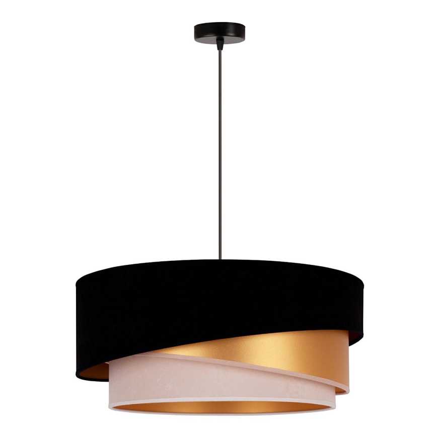 Duolla - Hanglamp aan een koord KOBO 1xE27/15W/230V zwart/goud/crème