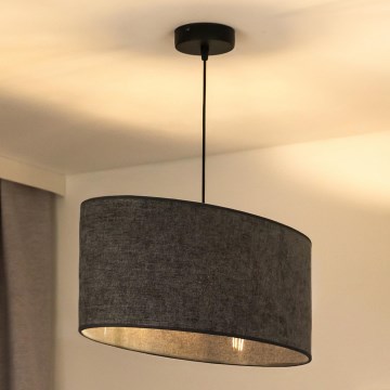 Duolla - Hanglamp aan een koord OVAL 1xE27/15W/230V grijs