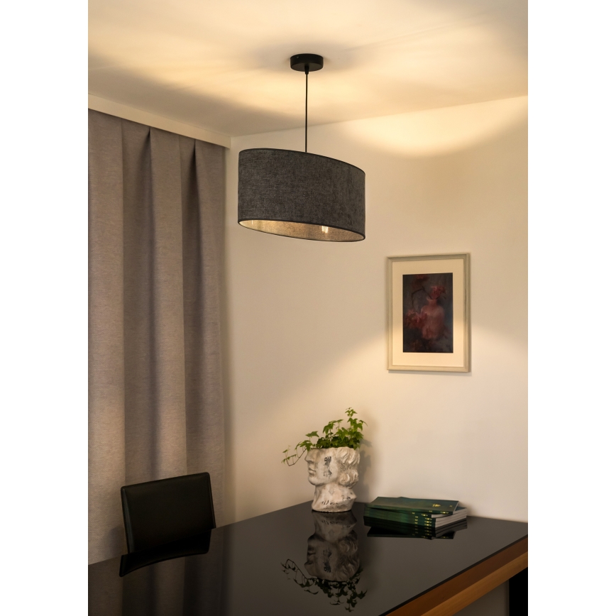 Duolla - Hanglamp aan een koord OVAL 1xE27/15W/230V grijs