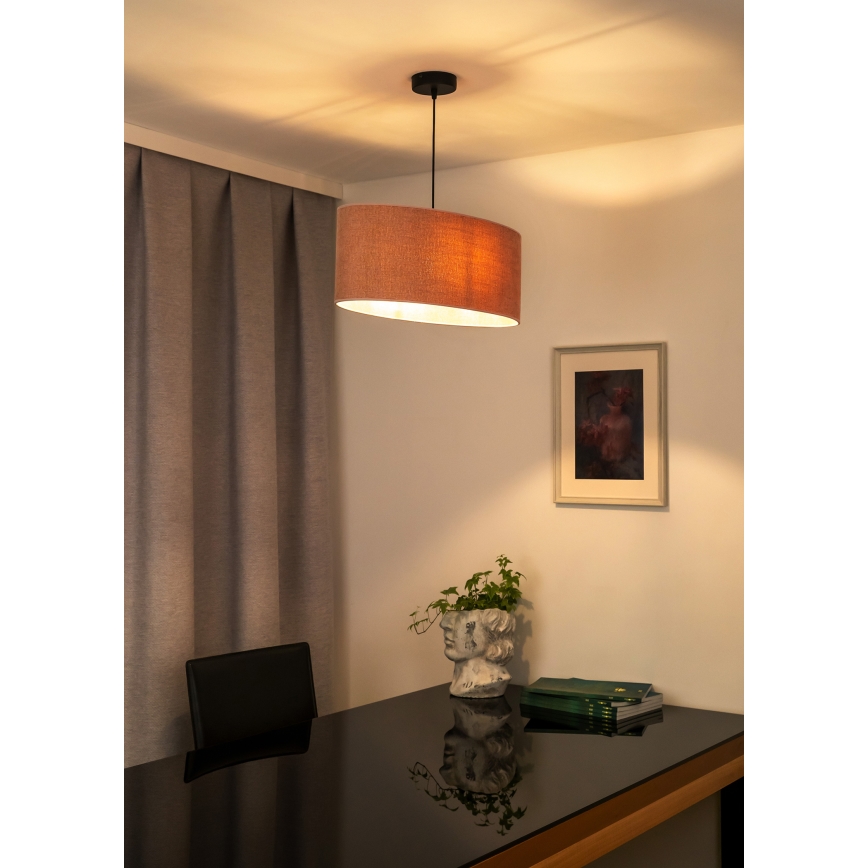 Duolla - Hanglamp aan een koord OVAL 1xE27/15W/230V roze