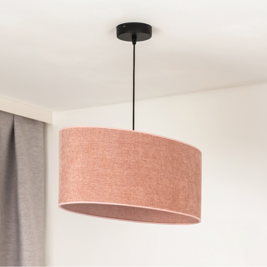 Duolla - Hanglamp aan een koord OVAL 1xE27/15W/230V roze