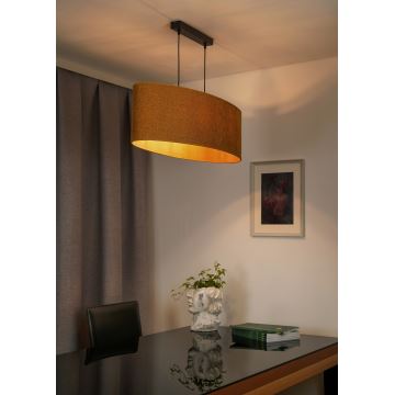 Duolla - Hanglamp aan een koord OVAL 2xE27/15W/230V bruin