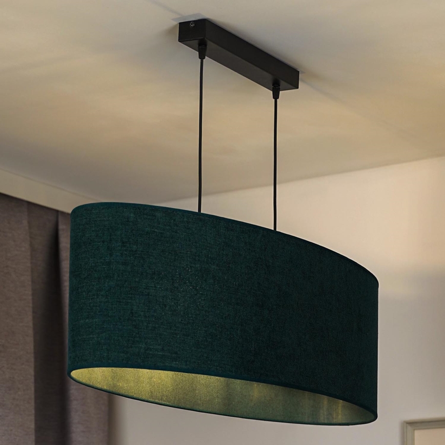 Duolla - Hanglamp aan een koord OVAL 2xE27/15W/230V groen