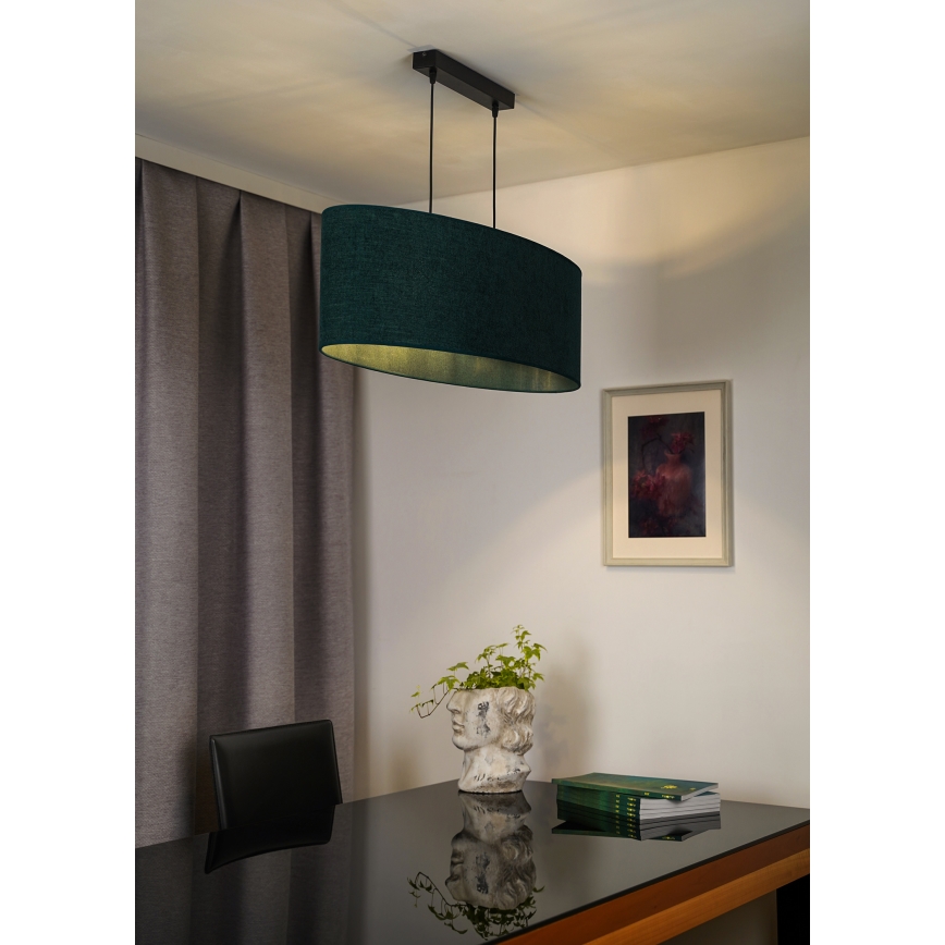 Duolla - Hanglamp aan een koord OVAL 2xE27/15W/230V groen