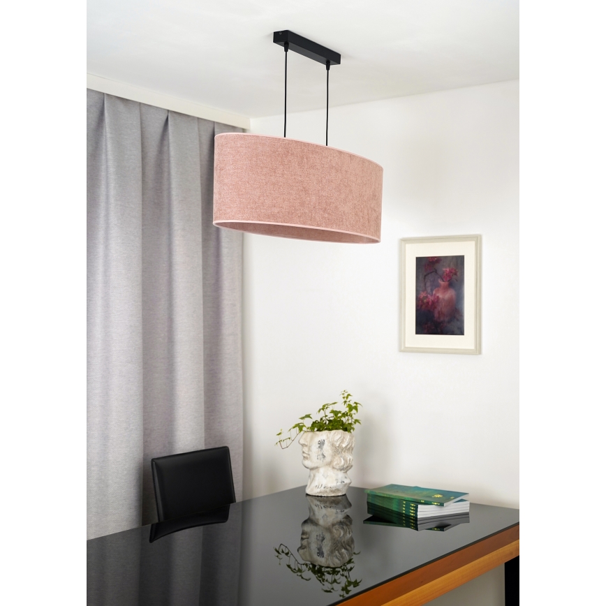 Duolla - Hanglamp aan een koord OVAL 2xE27/15W/230V roze