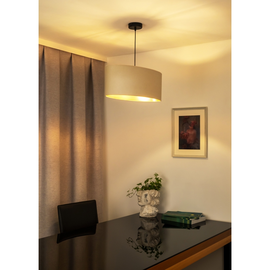 Duolla - Hanglamp aan een koord OVAL VEGAN 1xE27/15W/230V crème