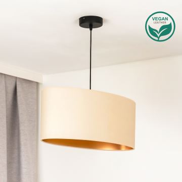 Duolla - Hanglamp aan een koord OVAL VEGAN 1xE27/15W/230V crème