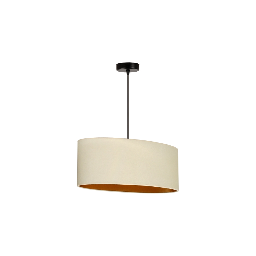 Duolla - Hanglamp aan een koord OVAL VEGAN 1xE27/15W/230V crème