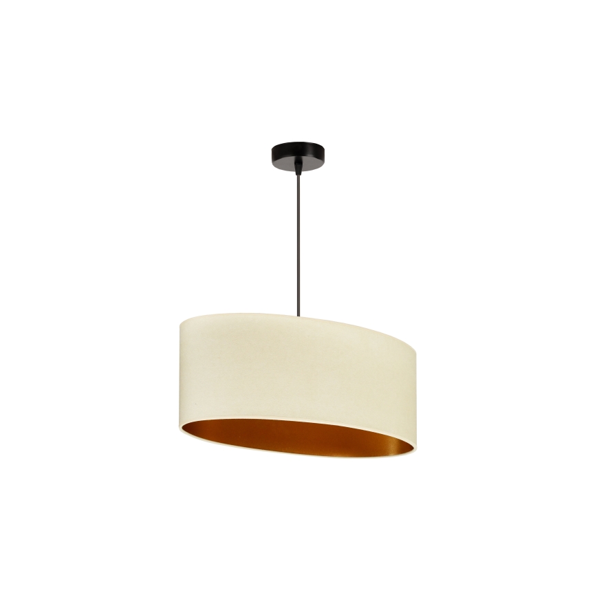 Duolla - Hanglamp aan een koord OVAL VEGAN 1xE27/15W/230V crème