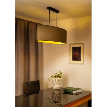 Duolla - Hanglamp aan een koord OVAL VEGAN 2xE27/15W/230V beige