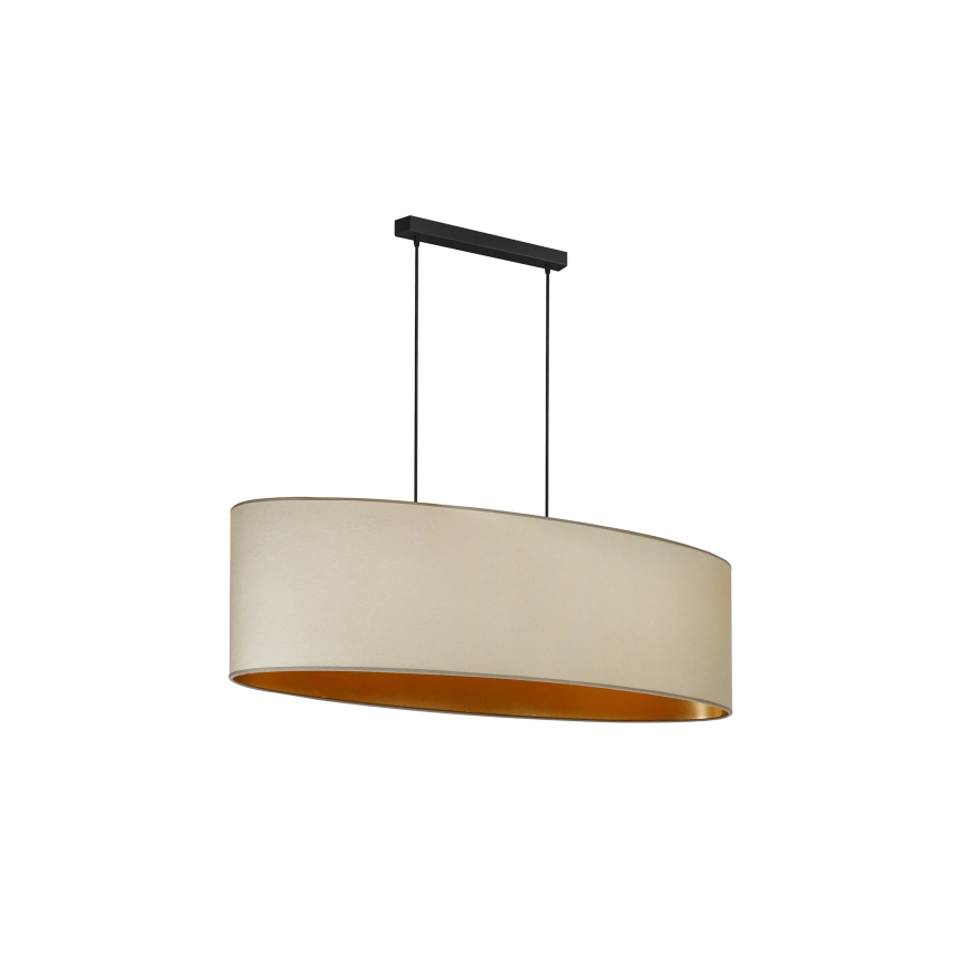 Duolla - Hanglamp aan een koord OVAL VEGAN 2xE27/15W/230V beige