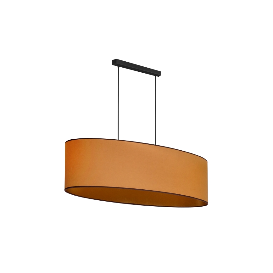 Duolla - Hanglamp aan een koord OVAL VEGAN 2xE27/15W/230V bruin