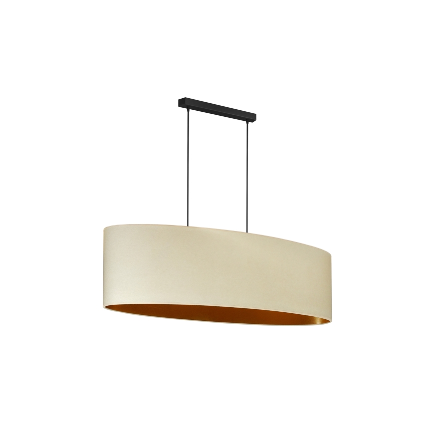 Duolla - Hanglamp aan een koord OVAL VEGAN 2xE27/15W/230V crème