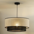 Duolla - Hanglamp aan een koord RATTAN YUTE 1xE27/15W/230V grijs/zwart