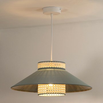 Duolla - Hanglamp aan een koord RIO RATTAN 1xE27/15W/230V groen/rotan